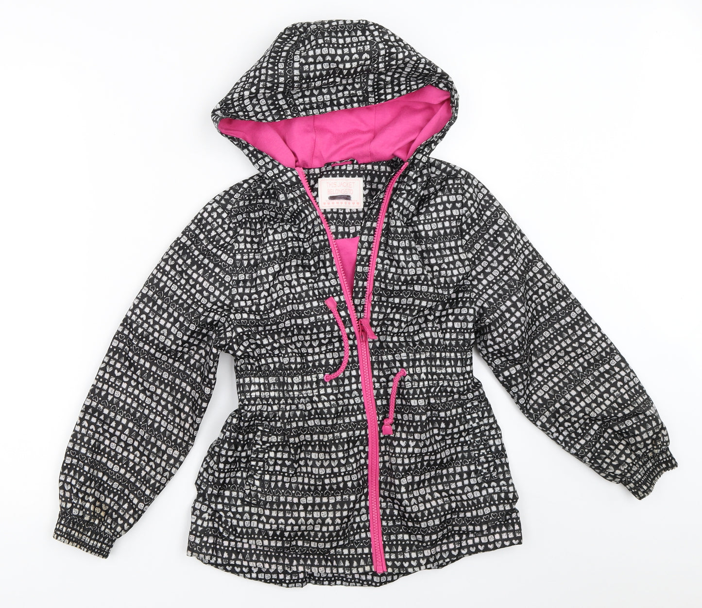 George Girls Black   Rain Coat Coat Size 7-8 Years