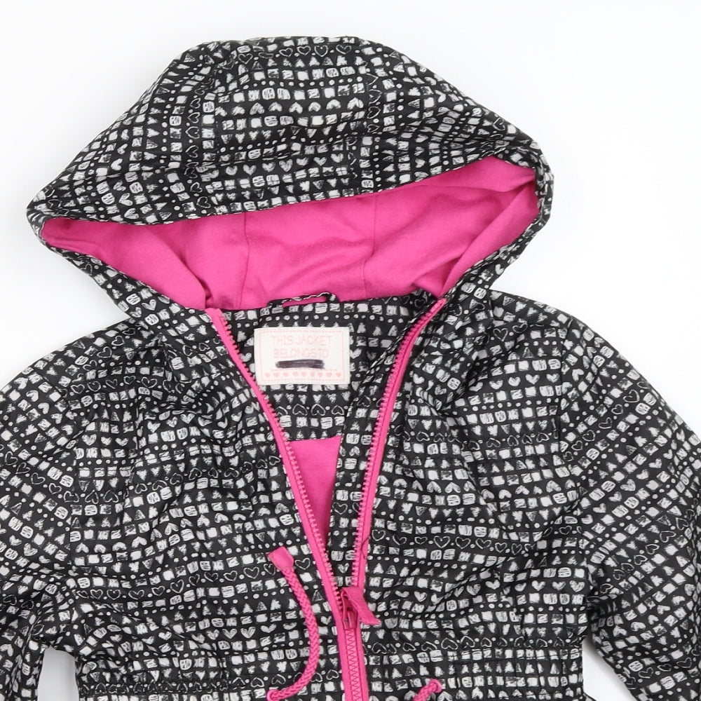 George Girls Black   Rain Coat Coat Size 7-8 Years