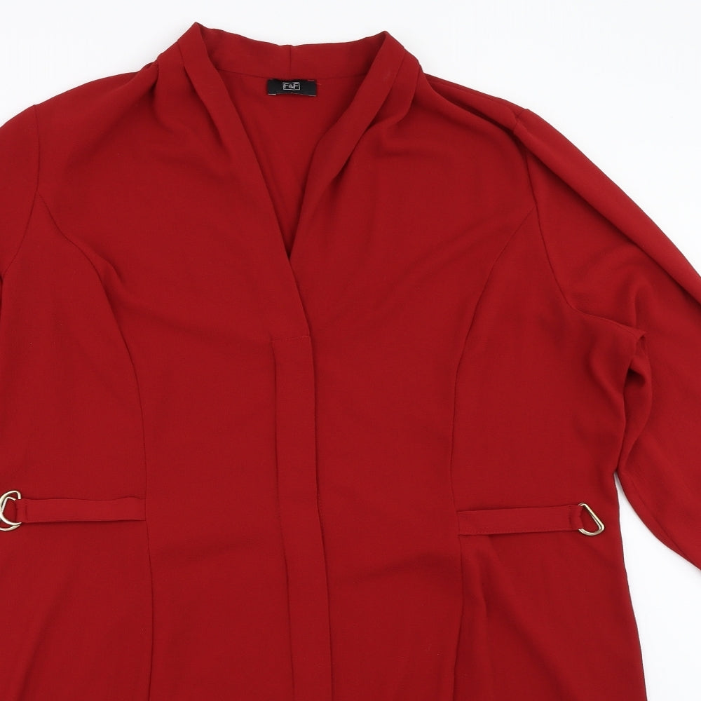 F&F Womens Red   Shirt Dress  Size 20