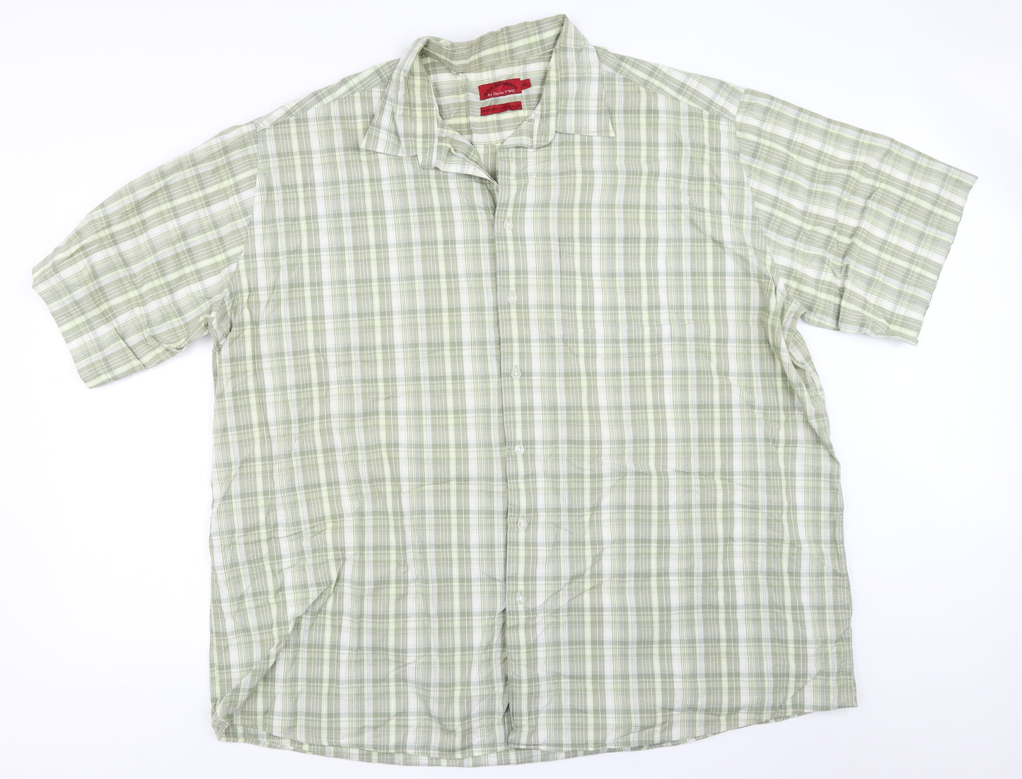 Bar Harbour Mens Green Check   Button-Up Size 3XL