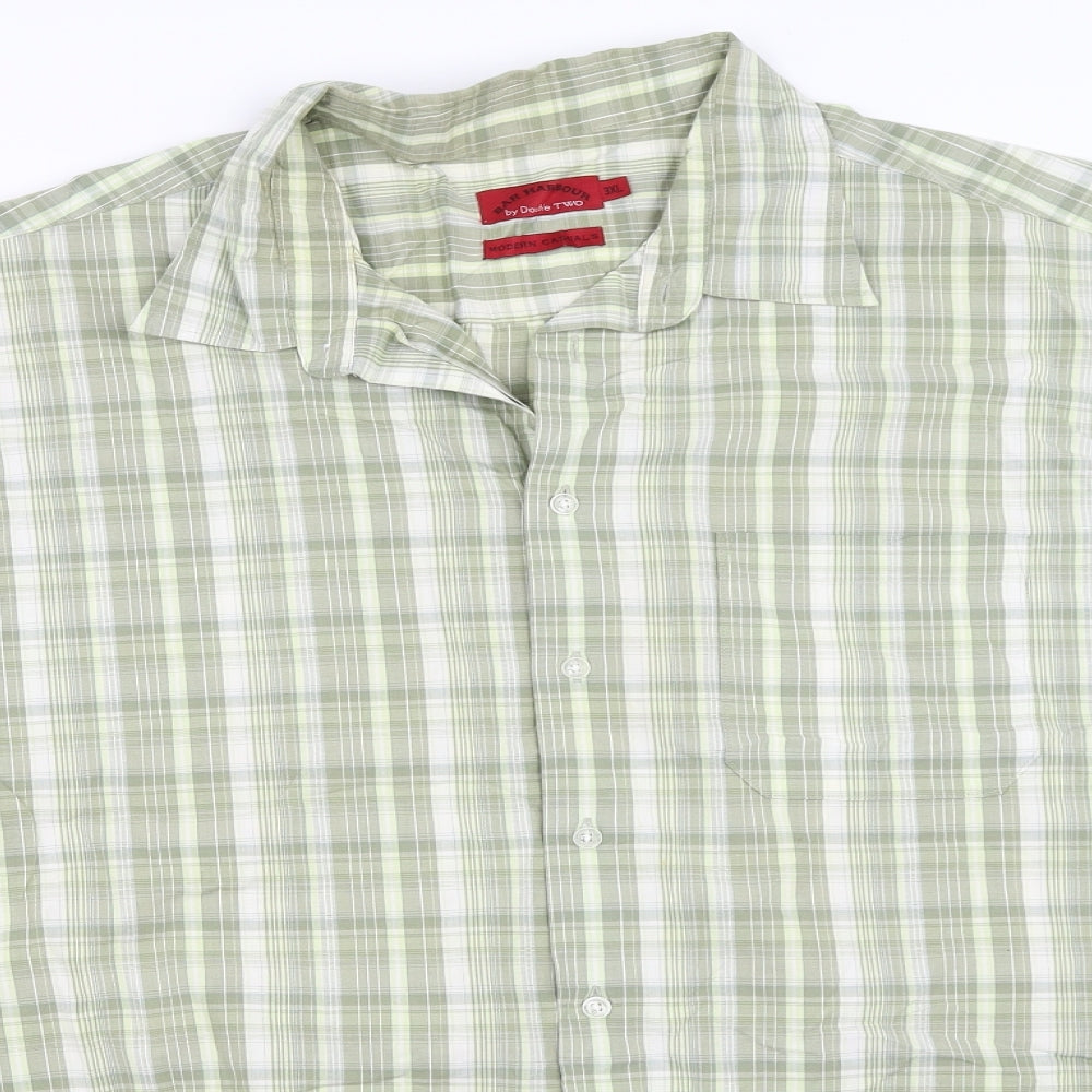 Bar Harbour Mens Green Check   Button-Up Size 3XL