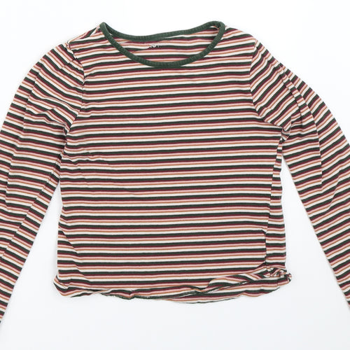 TU Girls Pink Striped  Basic T-Shirt Size 9 Years