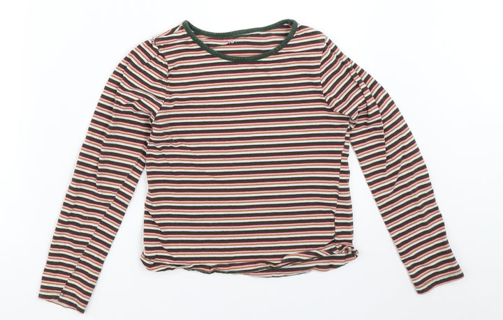 TU Girls Pink Striped  Basic T-Shirt Size 9 Years