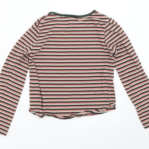 TU Girls Pink Striped  Basic T-Shirt Size 9 Years