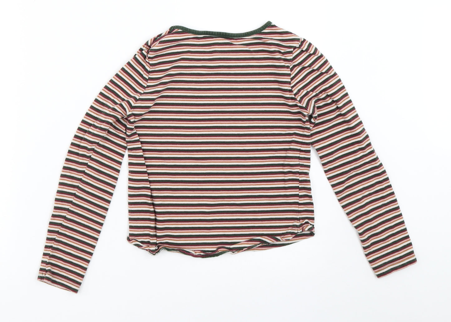 TU Girls Pink Striped  Basic T-Shirt Size 9 Years