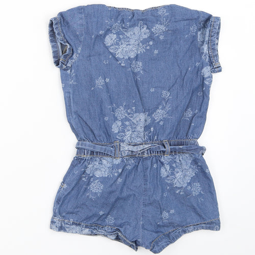 Benetton Jeans Girls Blue  Denim Playsuit One-Piece Size XS