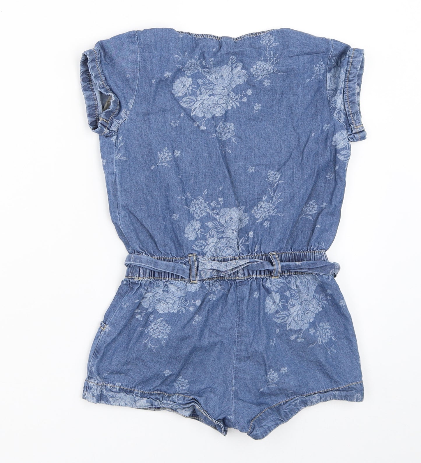 Benetton Jeans Girls Blue  Denim Playsuit One-Piece Size XS