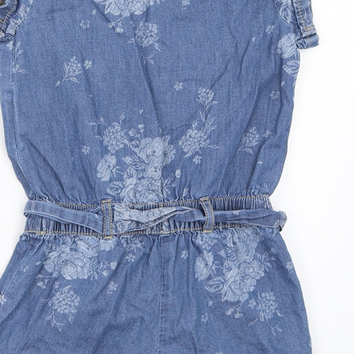 Benetton Jeans Girls Blue  Denim Playsuit One-Piece Size XS
