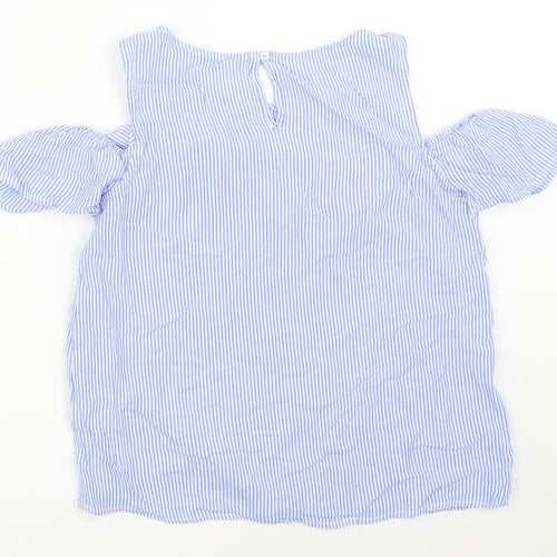 H&M Girls Blue Striped  Basic Blouse Size 14 Years