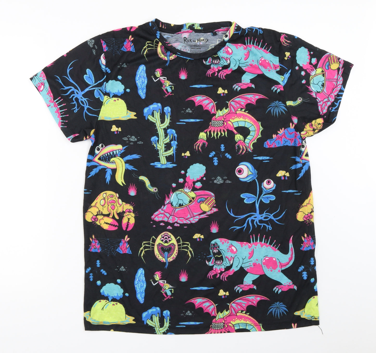 Rick & Morty Mens Black    T-Shirt Size L