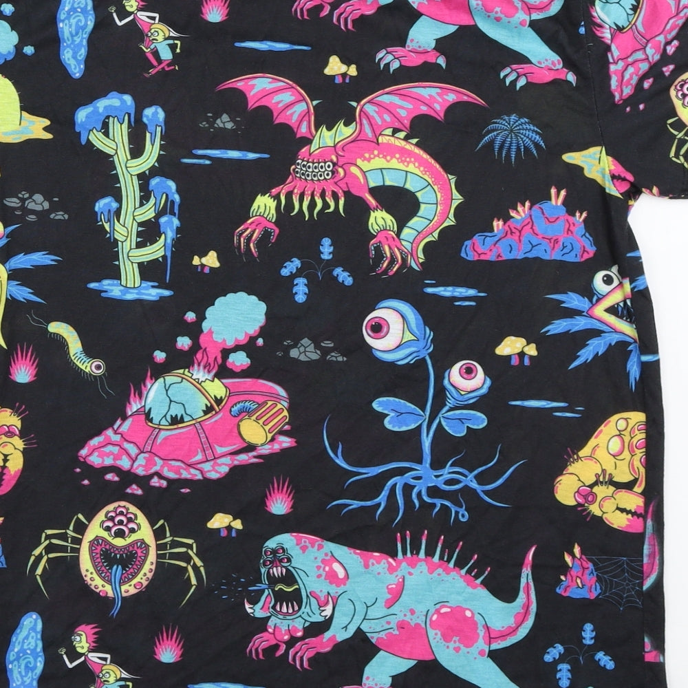 Rick & Morty Mens Black    T-Shirt Size L