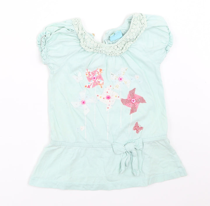 Uttam Kids Girls Blue Basic T-Shirt Size 4-5 Years