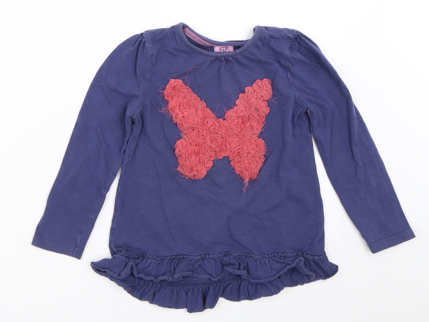 F&F Girls Blue   Basic T-Shirt Size 3-4 Years