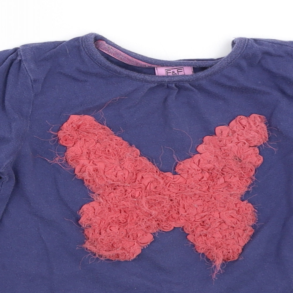 F&F Girls Blue   Basic T-Shirt Size 3-4 Years