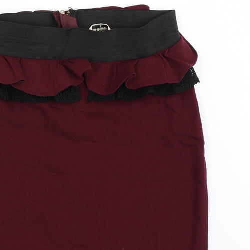 Miss Selfridge Womens Red   Straight & Pencil Skirt Size 14