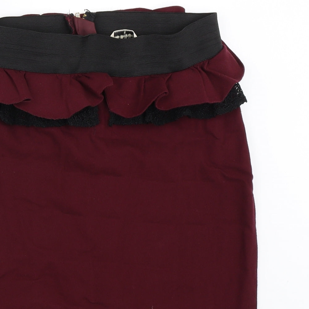 Miss Selfridge Womens Red   Straight & Pencil Skirt Size 14