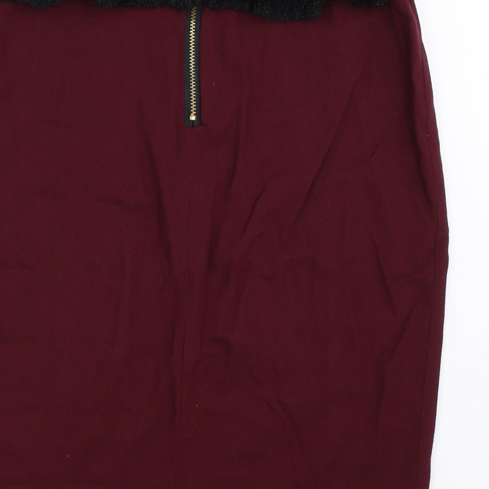 Miss Selfridge Womens Red   Straight & Pencil Skirt Size 14