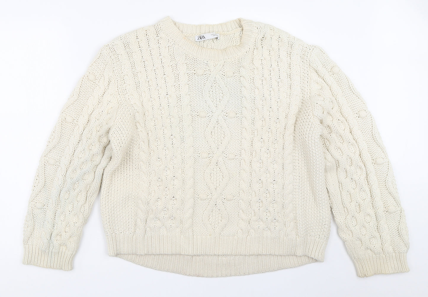 Zara Womens Beige   Pullover Jumper Size M