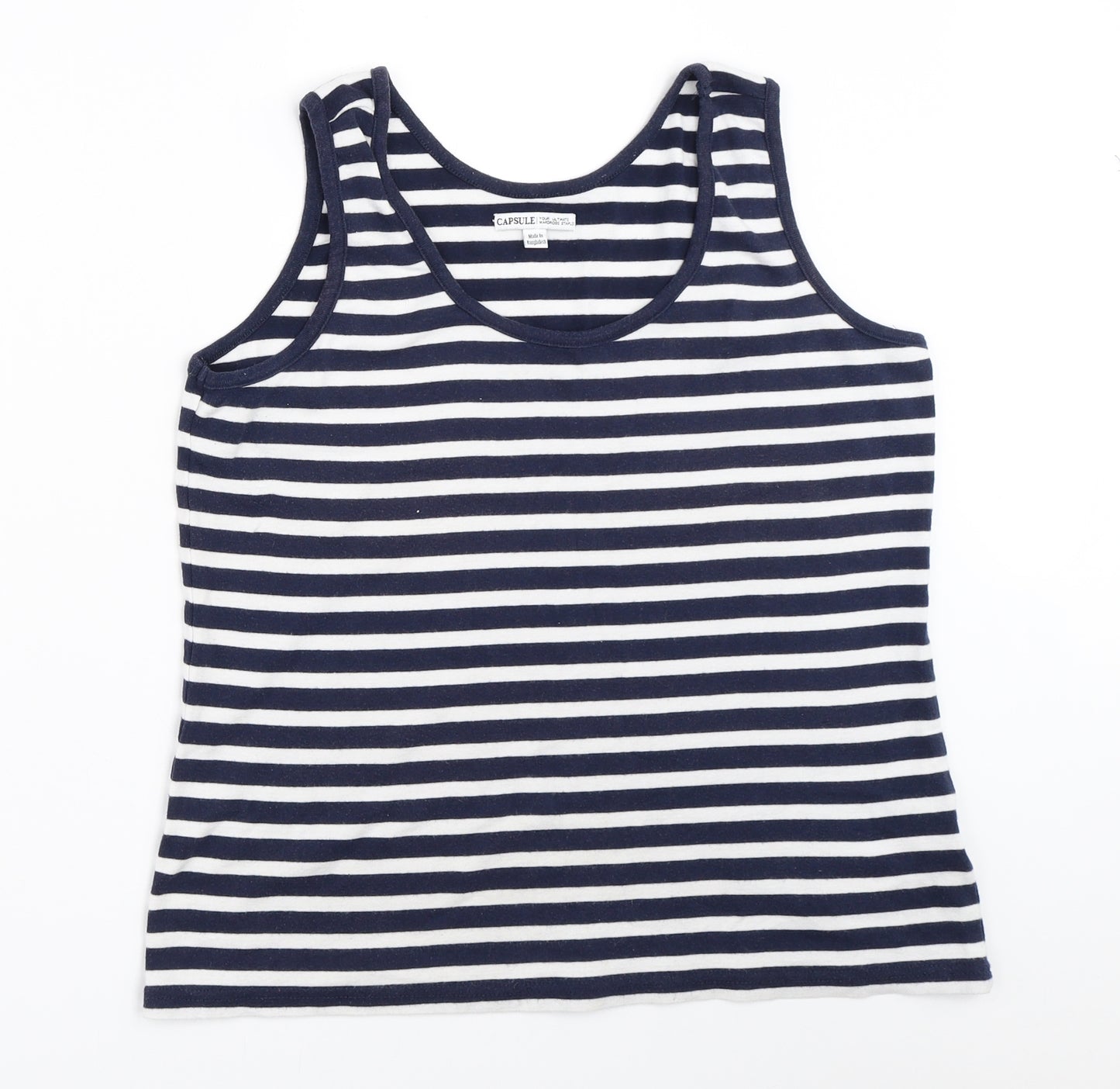 Capsule Womens Blue Striped  Basic Tank Size 16