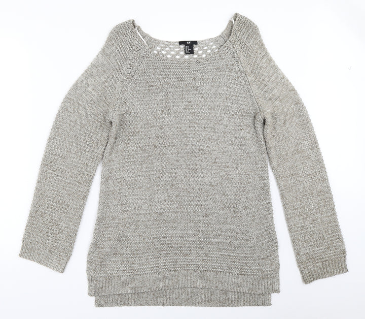 H&M Womens Grey   Pullover Jumper Size M