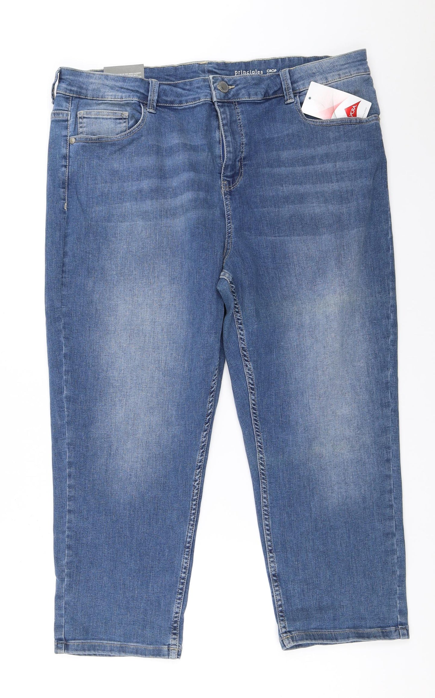Principles Womens Blue  Denim Cropped Jeans Size 18 L22.5 in