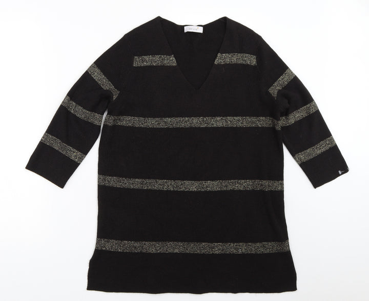 Per Una Womens Brown Striped Pullover Jumper Size 12
