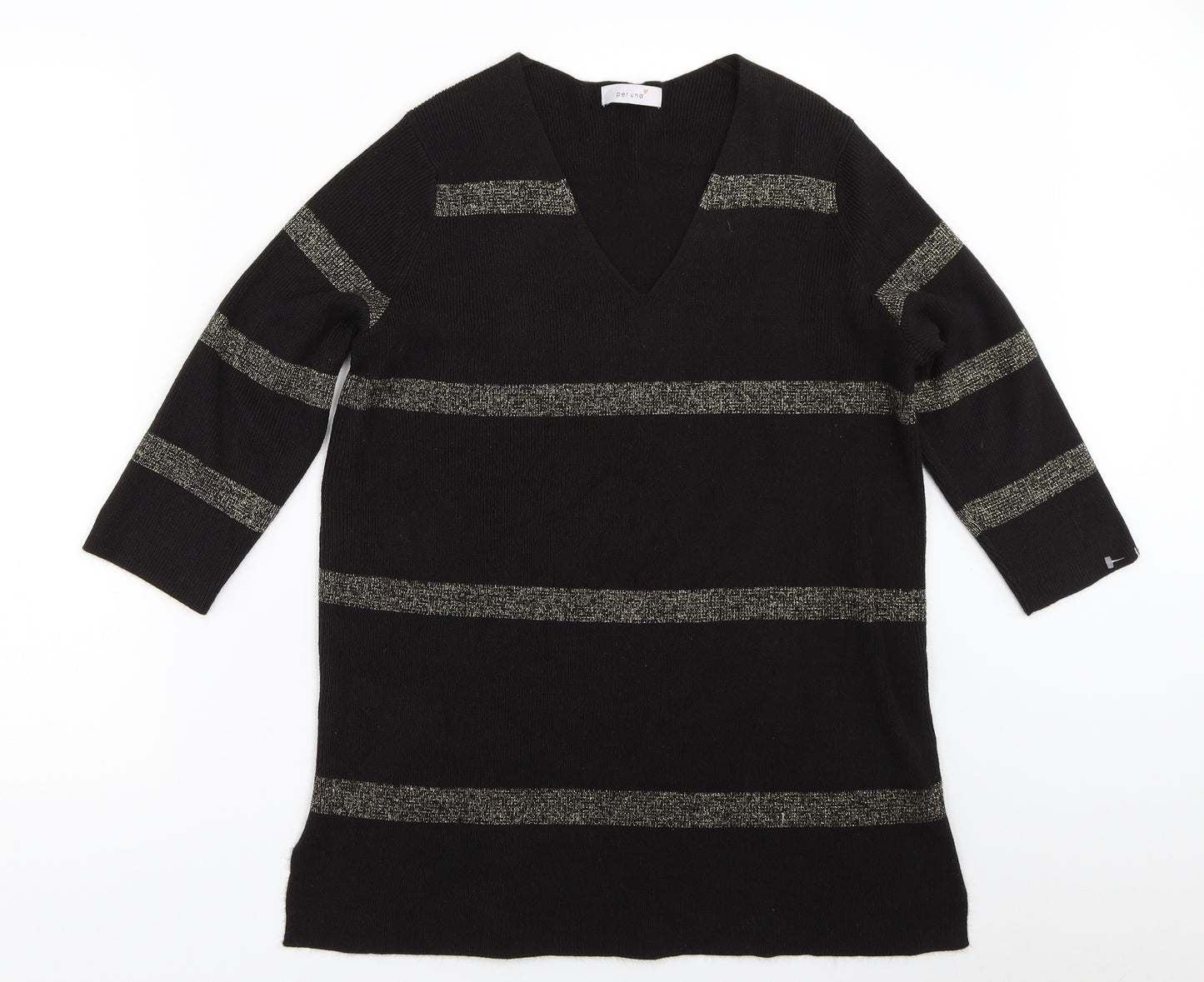 Per Una Womens Brown Striped  Pullover Jumper Size 12