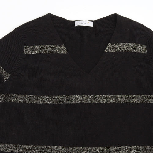 Per Una Womens Brown Striped  Pullover Jumper Size 12