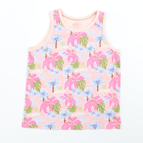 Marks and Spencer Girls Pink   Basic Tank Size 9-10 Years