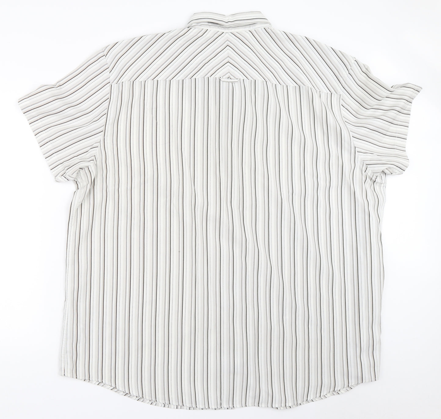 Thomas Nash Mens Beige Striped   Button-Up Size 3XL