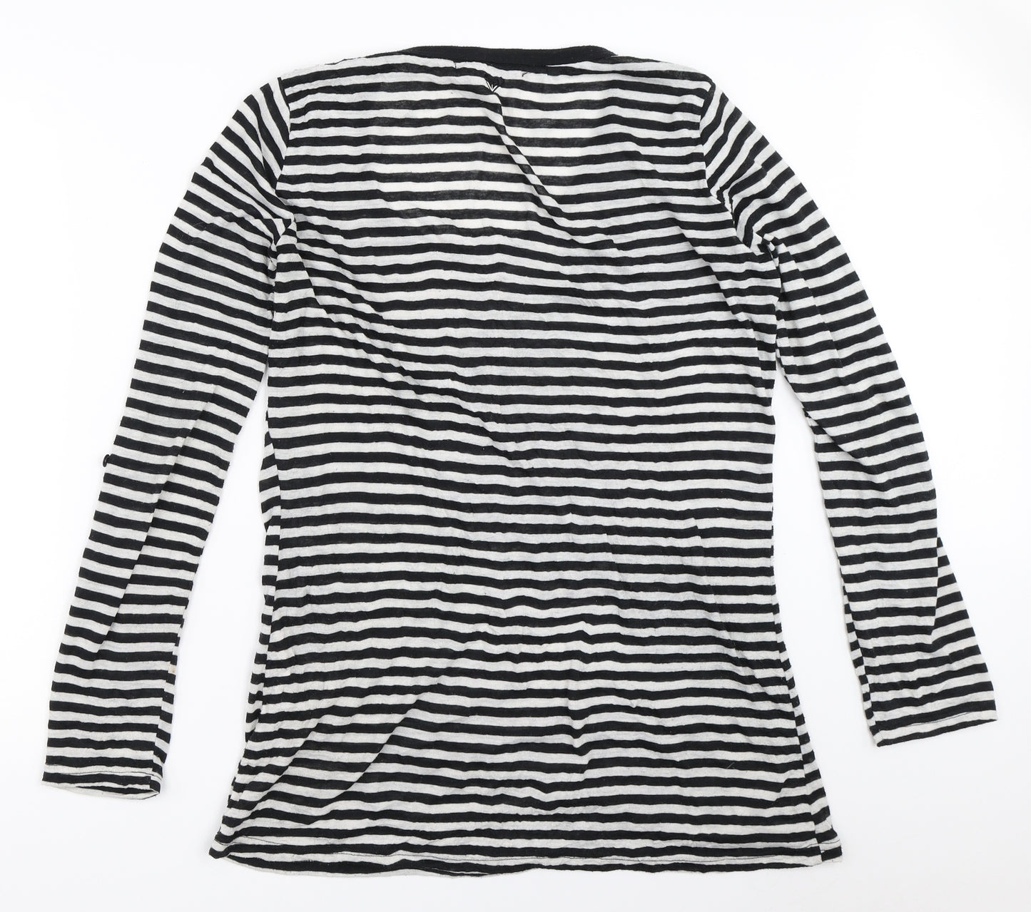 ROXY Womens Black Striped  Basic T-Shirt Size 14