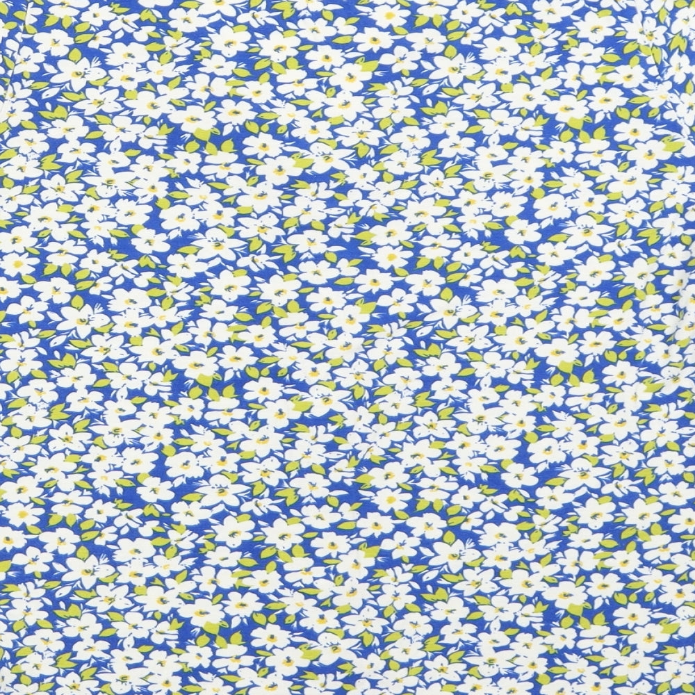 Dorothy Perkins Womens Blue Floral  Basic T-Shirt Size 12