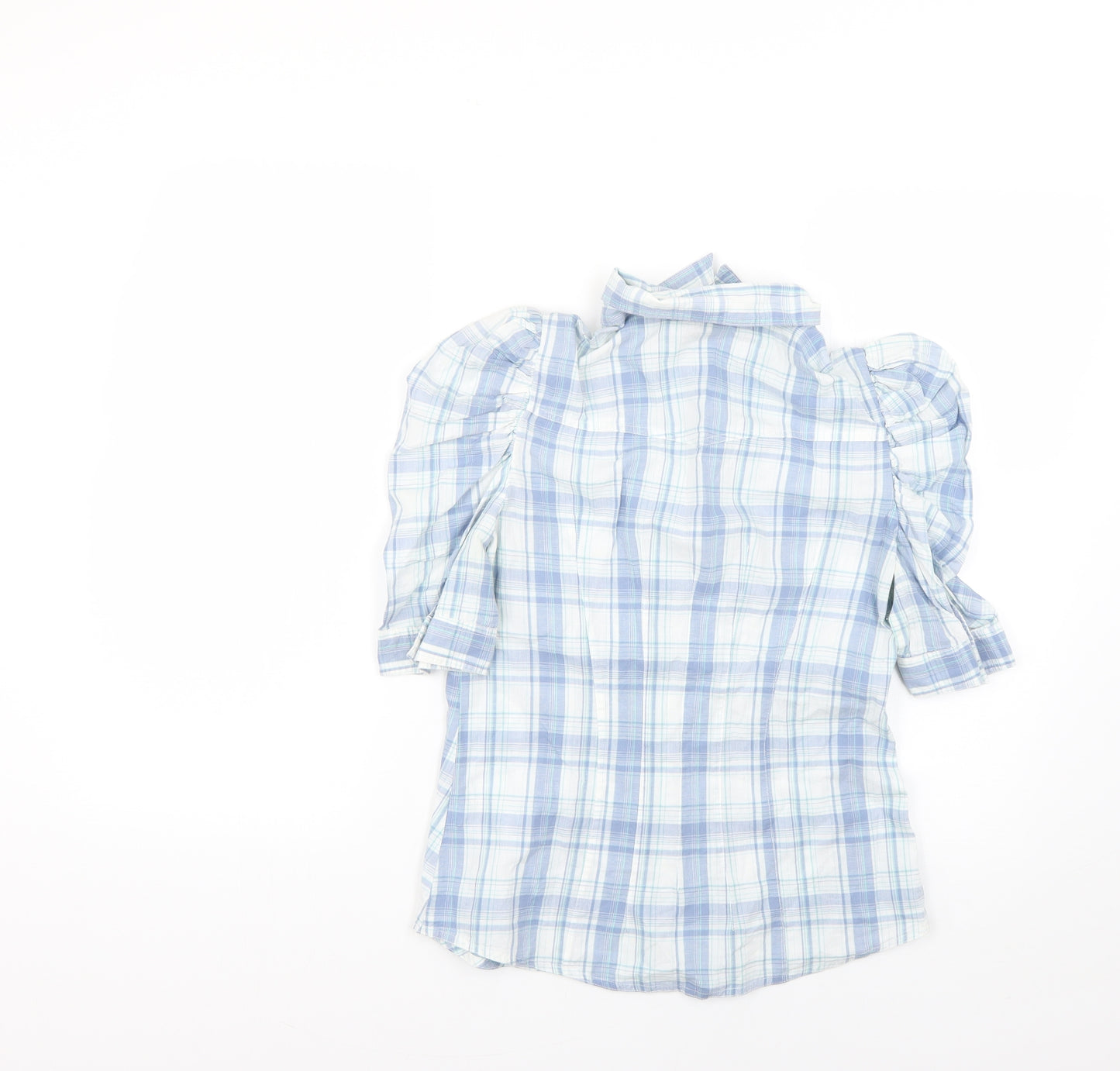 H&M Womens Blue Check  Basic Button-Up Size 8
