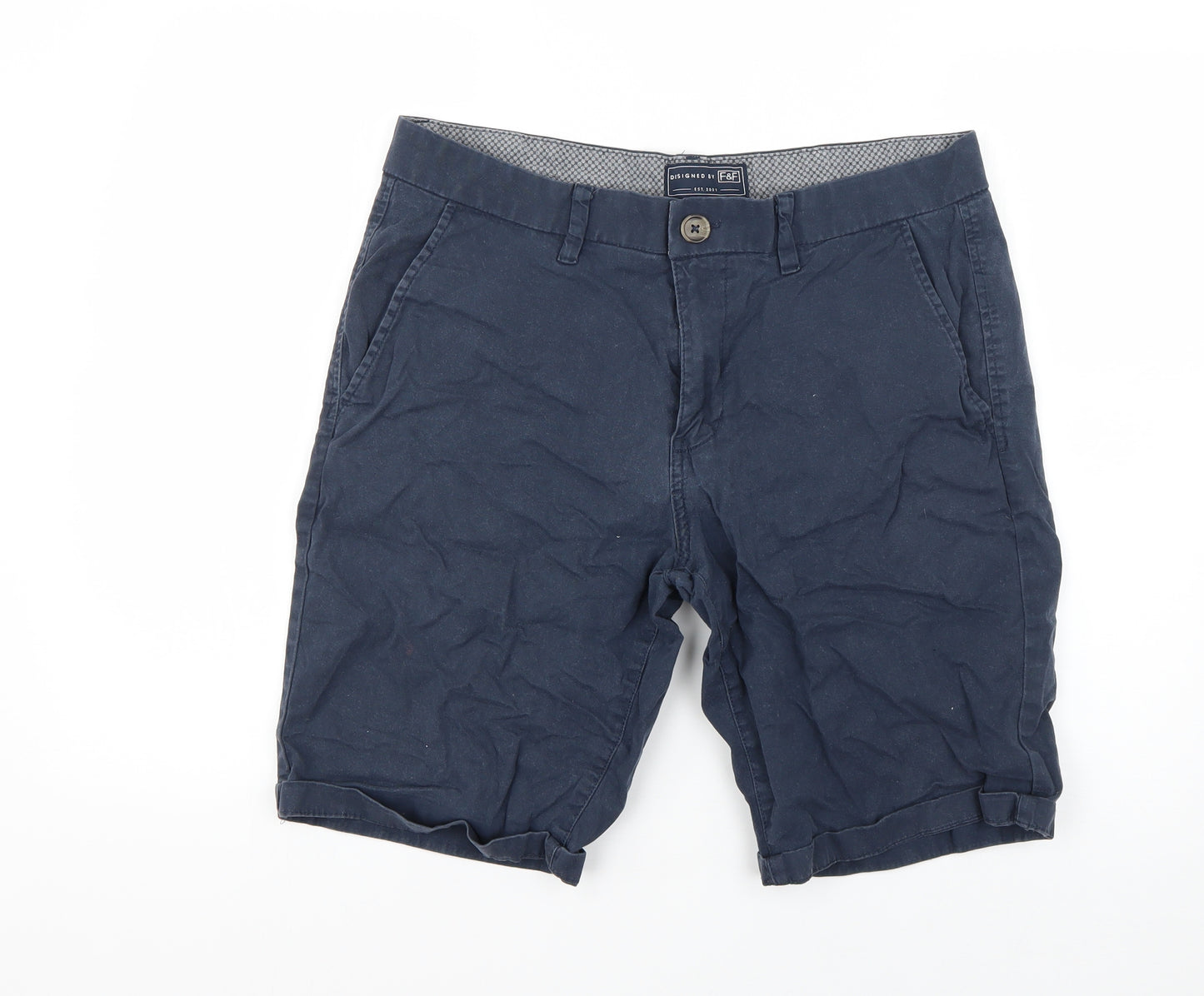 F&F Mens Blue   Chino Shorts Size 34