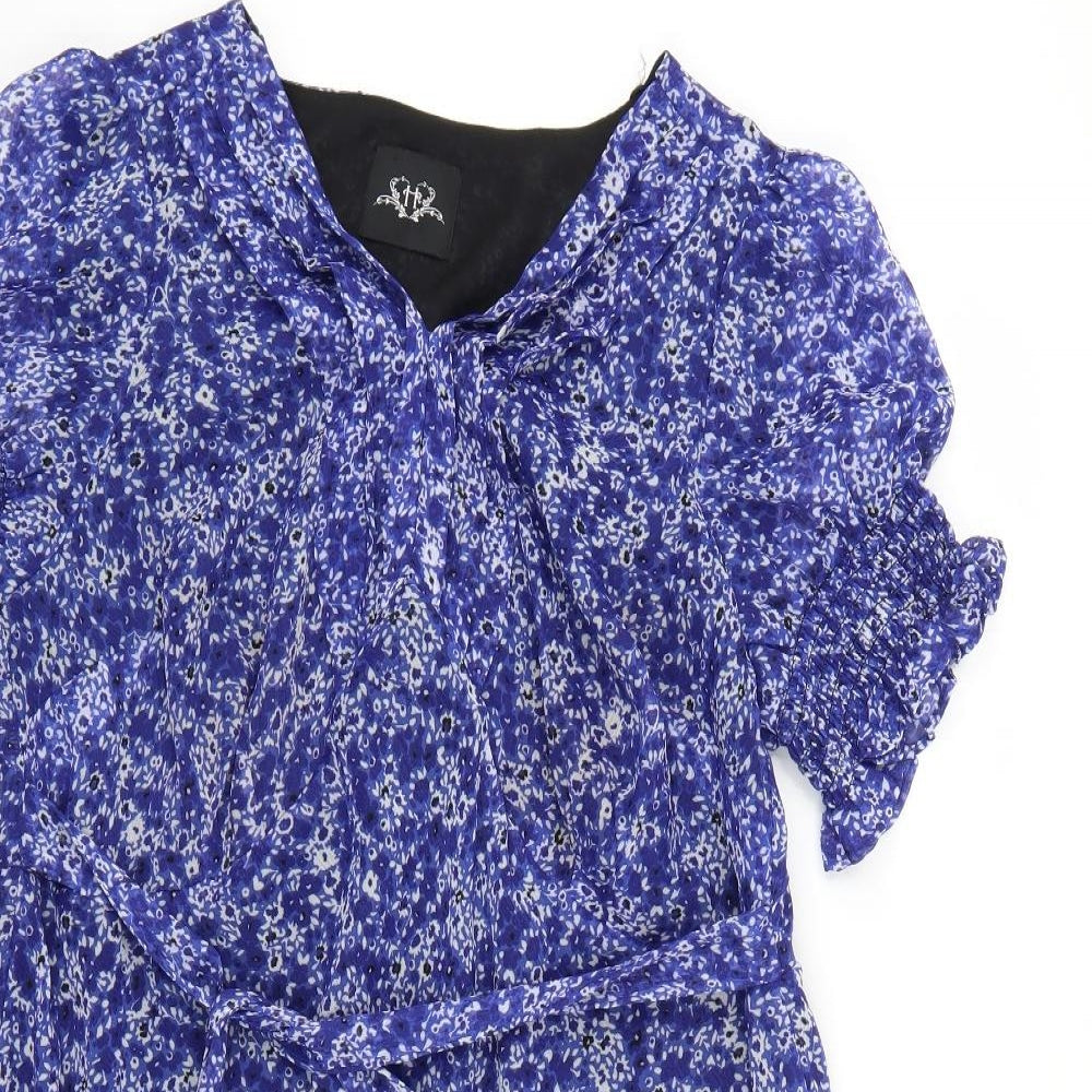 Holly Willoughby Womens Blue Floral  Fit & Flare  Size 10