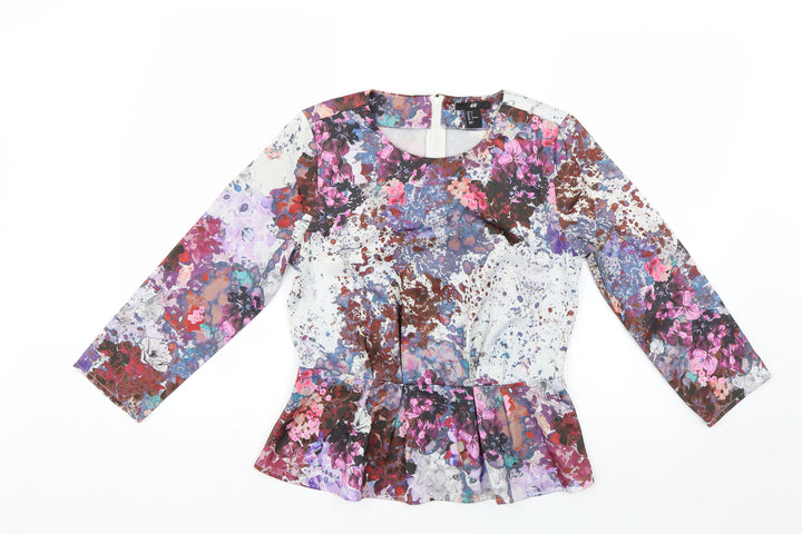 H&M Womens Multicoloured Geometric  Basic Blouse Size 6