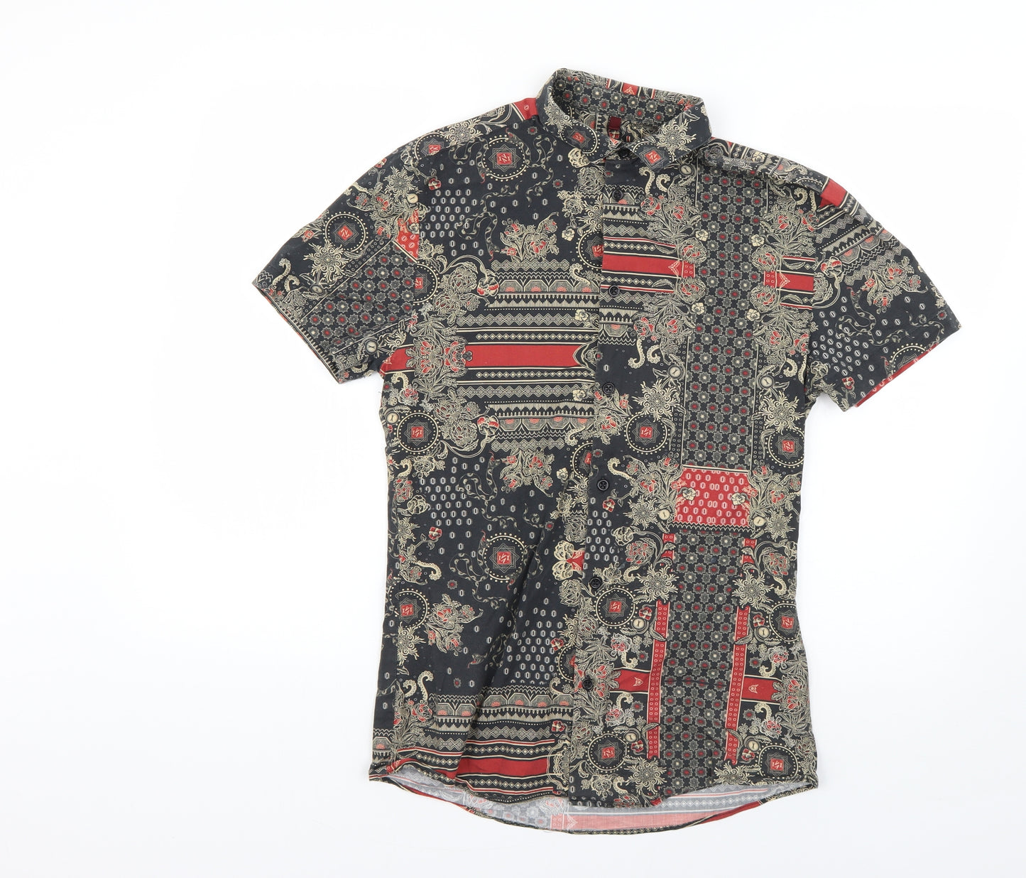 River Island Mens Multicoloured Geometric   Button-Up Size S