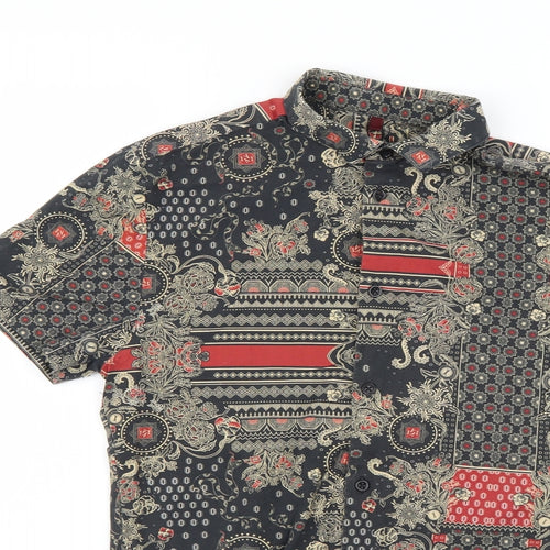 River Island Mens Multicoloured Geometric   Button-Up Size S