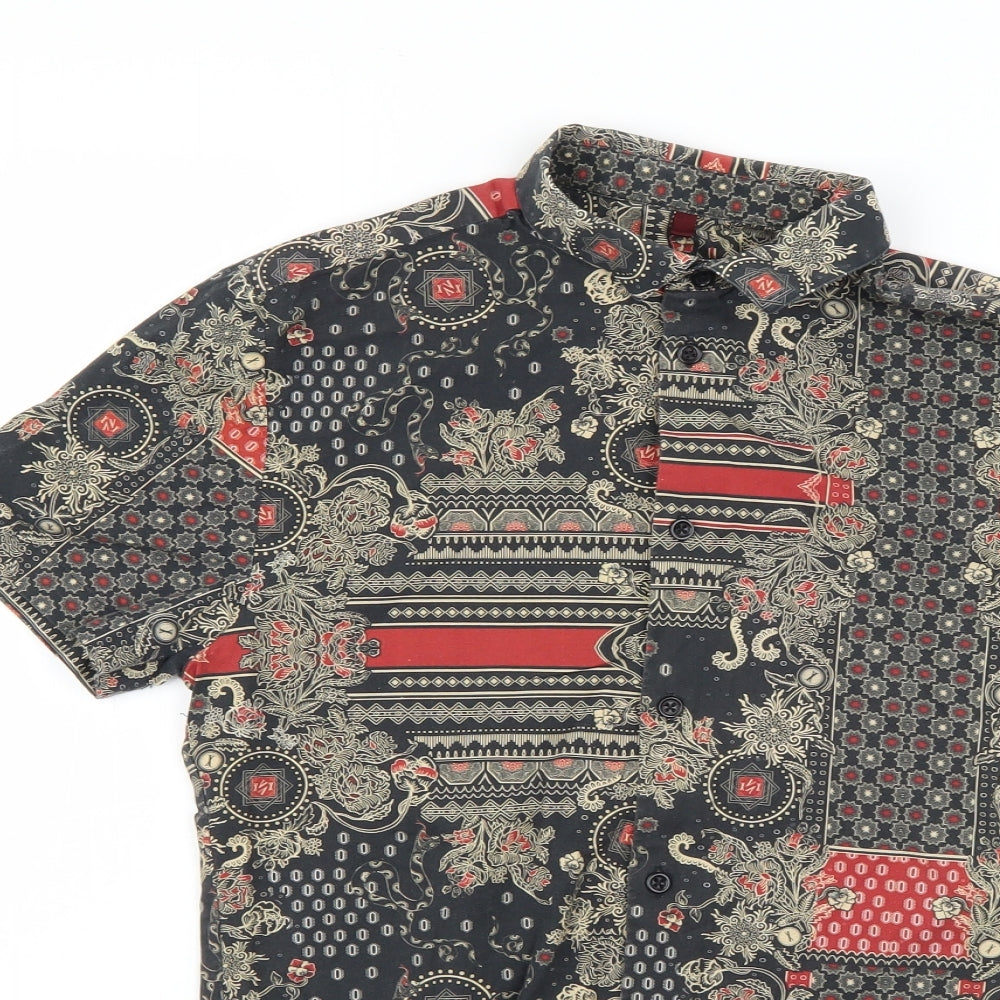 River Island Mens Multicoloured Geometric   Button-Up Size S