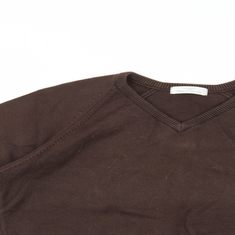 Marks and Spencer Boys Brown   Pullover Jumper Size 13-14 Years