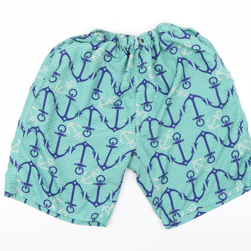 Preworn Mens Green Geometric  Sweat Shorts Size XL