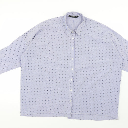 Zara Mens Blue Polka Dot   Dress Shirt Size L