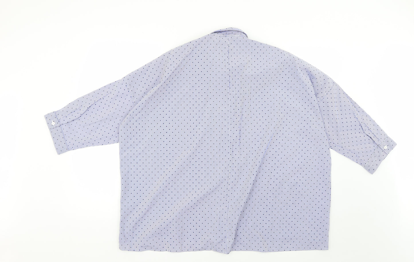 Zara Mens Blue Polka Dot   Dress Shirt Size L