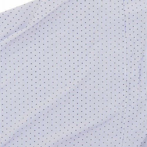Zara Mens Blue Polka Dot   Dress Shirt Size L