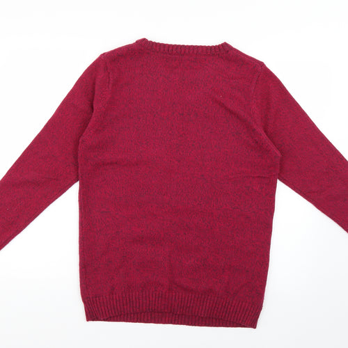 Nutmeg Womens Red Geometric  Pullover Jumper Size M  - Christmas