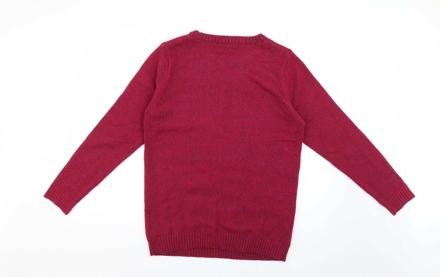 Nutmeg Womens Red Geometric  Pullover Jumper Size M  - Christmas