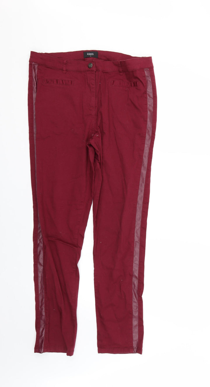 Klass Womens Red   Trousers  Size 14 L29 in