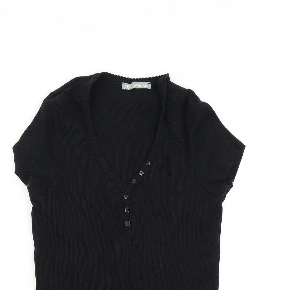 Marks and Spencer Womens Black   Basic Blouse Size 16