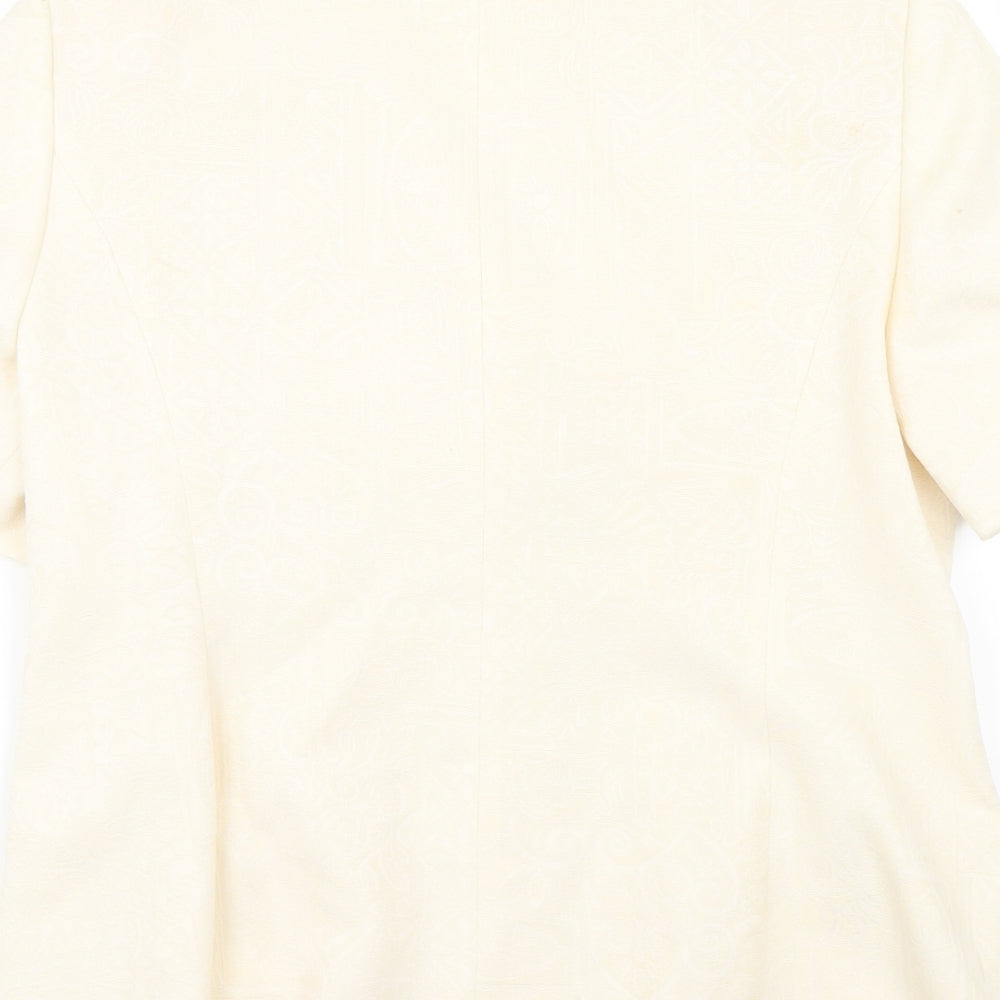 ambience Womens Yellow Geometric  Jacket Coat Size 16
