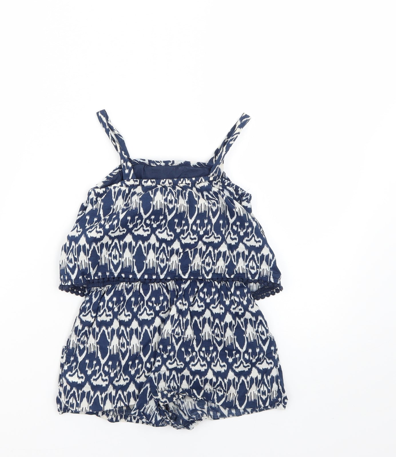 NEXT Girls Blue Geometric  Playsuit One-Piece Size 3-4 Years